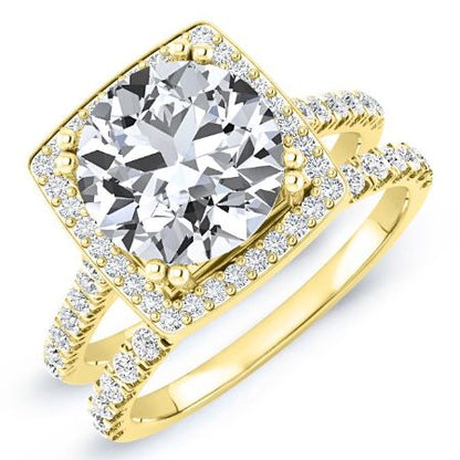 Aster Round Moissanite Bridal Set yellowgold