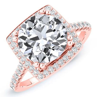 Aster Round Moissanite Bridal Set rosegold