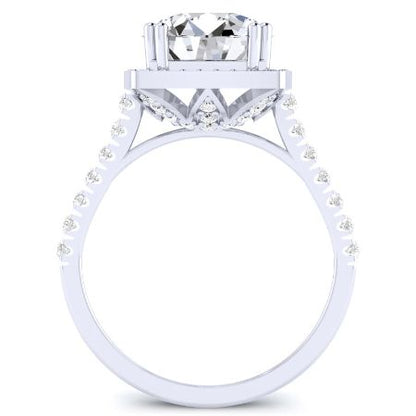 Aster Round Moissanite Engagement Ring whitegold