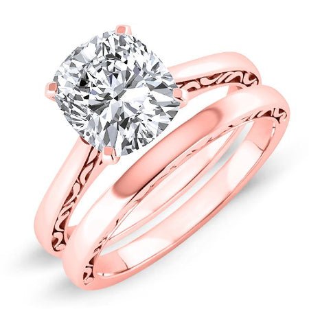 Astilbe Cushion Moissanite Bridal Set rosegold