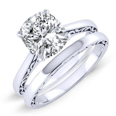 Astilbe Cushion Moissanite Bridal Set whitegold