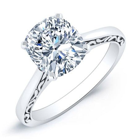 Astilbe Cushion Moissanite Bridal Set whitegold