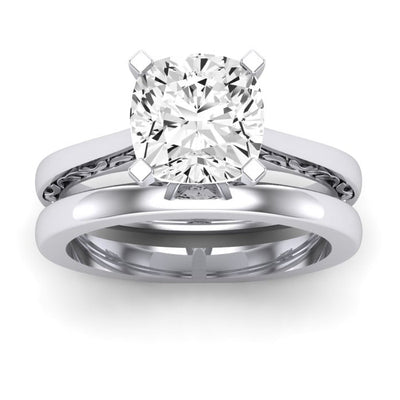 Astilbe Diamond Matching Band Only (does Not Include Engagement Ring)  For Ring With Cushion Center whitegold