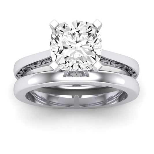 Astilbe Diamond Matching Band Only (does Not Include Engagement Ring)  For Ring With Cushion Center whitegold