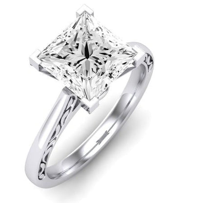 Astilbe Diamond Matching Band Only (does Not Include Engagement Ring) For Ring With Princess Center whitegold