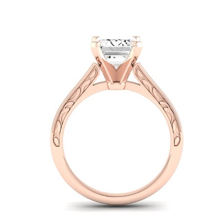 Astilbe Emerald Moissanite Bridal Set rosegold