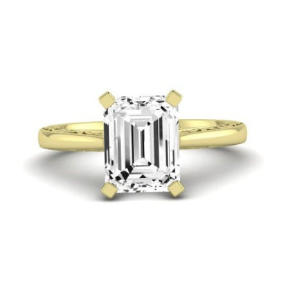 Astilbe Emerald Moissanite Bridal Set yellowgold