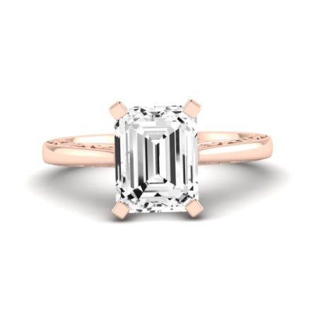 Astilbe Emerald Moissanite Bridal Set rosegold