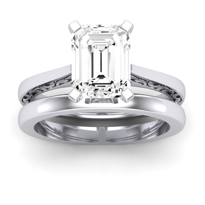 Astilbe Emerald Moissanite Bridal Set whitegold