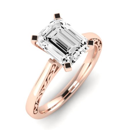 Astilbe Emerald Moissanite Bridal Set rosegold