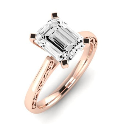 Astilbe Emerald Moissanite Bridal Set rosegold