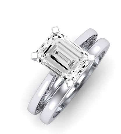 Astilbe Diamond Matching Band Only (does Not Include Engagement Ring)  For Ring With Emerald Center whitegold