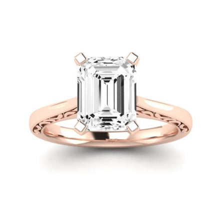Astilbe Diamond Matching Band Only (does Not Include Engagement Ring)  For Ring With Emerald Center rosegold