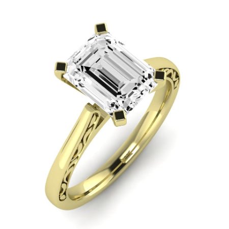 Astilbe Diamond Matching Band Only (does Not Include Engagement Ring)  For Ring With Emerald Center yellowgold