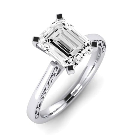 Astilbe Diamond Matching Band Only (does Not Include Engagement Ring)  For Ring With Emerald Center whitegold