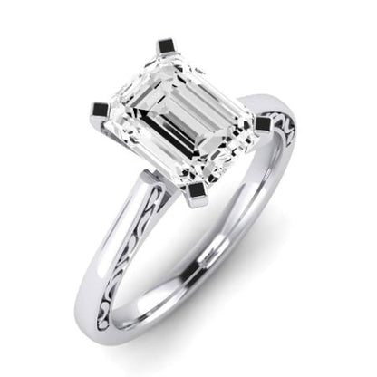 Astilbe Diamond Matching Band Only (does Not Include Engagement Ring)  For Ring With Emerald Center whitegold