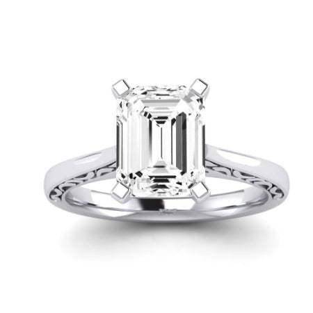 Astilbe Diamond Matching Band Only (does Not Include Engagement Ring)  For Ring With Emerald Center whitegold