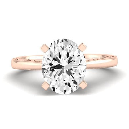 Astilbe Diamond Matching Band Only (does Not Include Engagement Ring)  For Ring With Oval Center rosegold