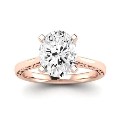 Astilbe Diamond Matching Band Only (does Not Include Engagement Ring)  For Ring With Oval Center rosegold
