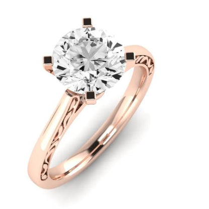 Astilbe Diamond Matching Band Only (does Not Include Engagement Ring) For Ring With Round Center rosegold