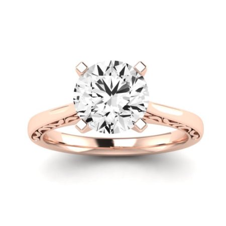 Astilbe Diamond Matching Band Only (does Not Include Engagement Ring) For Ring With Round Center rosegold