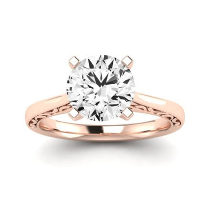 Astilbe Diamond Matching Band Only (does Not Include Engagement Ring) For Ring With Round Center rosegold