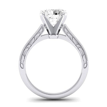 Astilbe Diamond Matching Band Only (does Not Include Engagement Ring) For Ring With Round Center whitegold