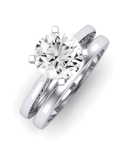 Astilbe Diamond Matching Band Only (does Not Include Engagement Ring) For Ring With Round Center whitegold