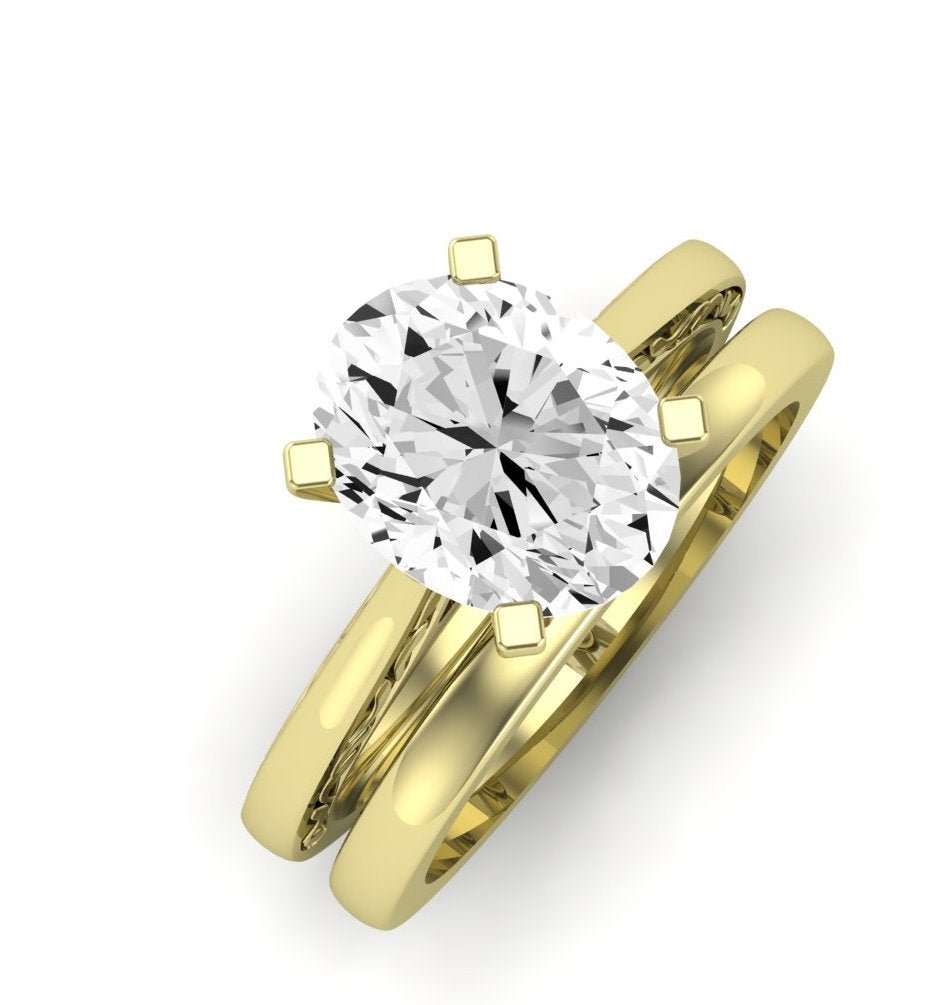Astilbe Oval Moissanite Bridal Set yellowgold