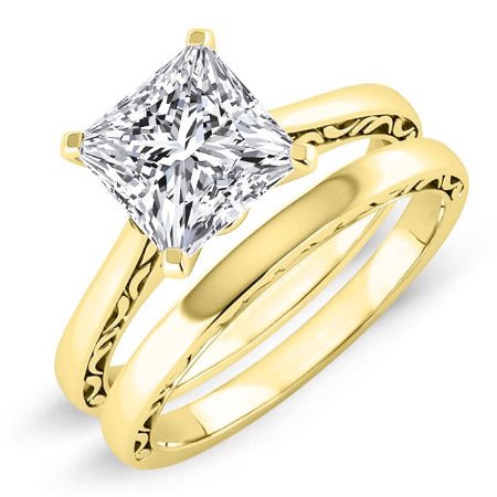 Astilbe Princess Moissanite Bridal Set yellowgold