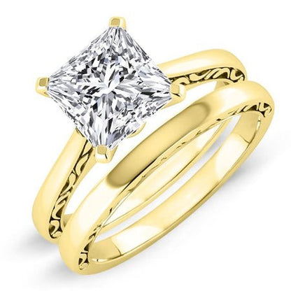 Astilbe Princess Moissanite Bridal Set yellowgold