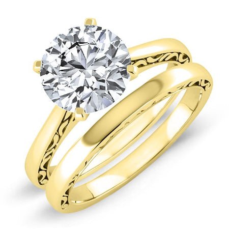 Astilbe Round Moissanite Bridal Set yellowgold