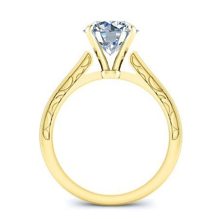 Astilbe Round Moissanite Bridal Set yellowgold