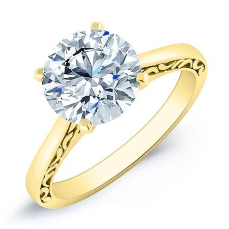 Astilbe Round Moissanite Bridal Set yellowgold