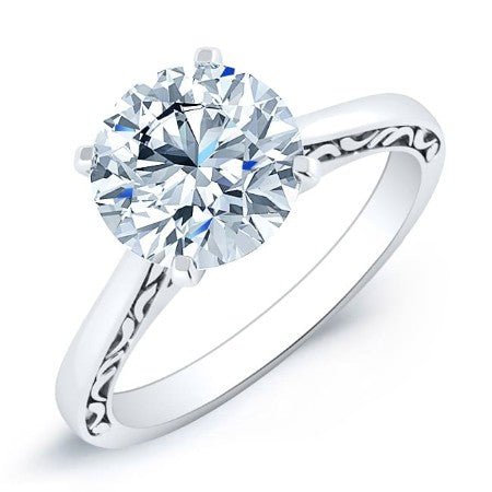 Astilbe Round Moissanite Bridal Set whitegold