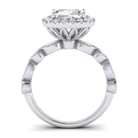Aubretia Diamond Matching Band Only (does Not Include Engagement Ring) For Ring With Cushion Center whitegold