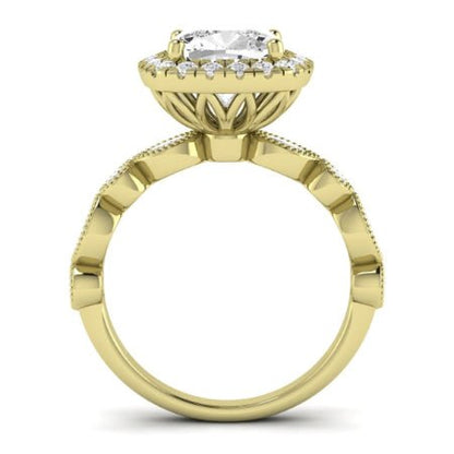 Aubretia Diamond Matching Band Only (does Not Include Engagement Ring) For Ring With Cushion Center yellowgold