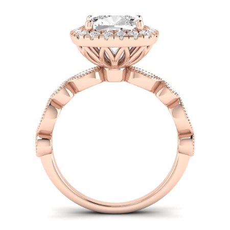 Aubretia Diamond Matching Band Only (does Not Include Engagement Ring) For Ring With Cushion Center rosegold