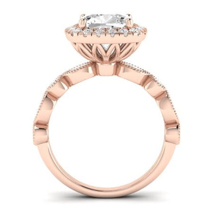 Aubretia Diamond Matching Band Only (does Not Include Engagement Ring) For Ring With Cushion Center rosegold