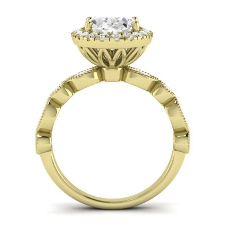 Aubretia Diamond Matching Band Only ( Engagement Ring Not Included) For Ring With Oval Center yellowgold