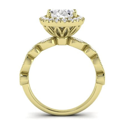 Aubretia Diamond Matching Band Only ( Engagement Ring Not Included) For Ring With Oval Center yellowgold