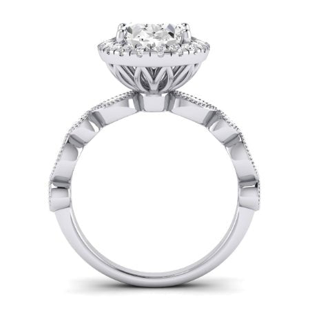 Aubretia Diamond Matching Band Only ( Engagement Ring Not Included) For Ring With Oval Center whitegold