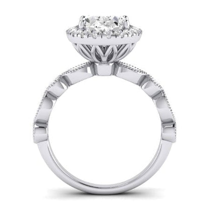 Aubretia Diamond Matching Band Only ( Engagement Ring Not Included) For Ring With Oval Center whitegold