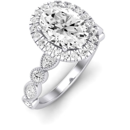 Aubretia Diamond Matching Band Only ( Engagement Ring Not Included) For Ring With Oval Center whitegold
