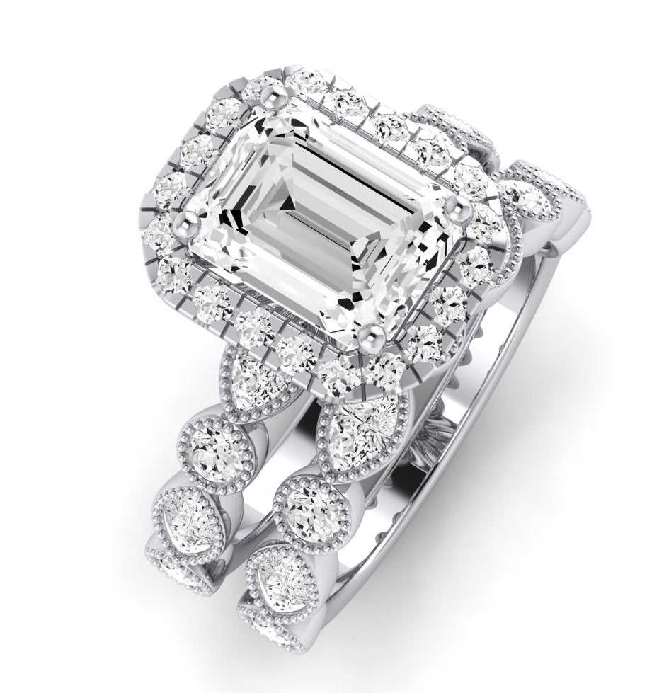 Aubretia Emerald Diamond Bridal Set (Lab Grown Igi Cert) whitegold