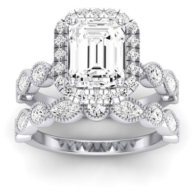 Aubretia Emerald Diamond Bridal Set (Lab Grown Igi Cert) whitegold
