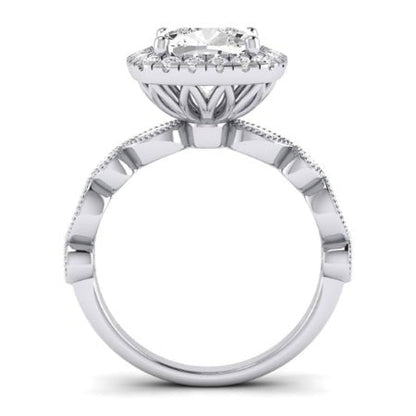 Aubretia Diamond Matching Band Only (does Not Include Engagement Ring) For Ring With Cushion Center whitegold