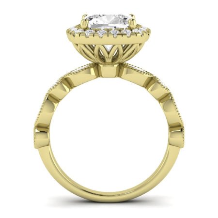 Aubretia Diamond Matching Band Only (does Not Include Engagement Ring) For Ring With Cushion Center yellowgold