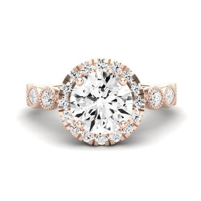 Aubretia Diamond Matching Band Only (does Not Include Engagement Ring) For Ring With Round Center rosegold