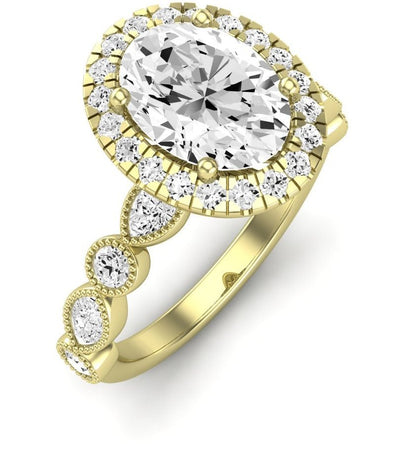 Aubretia Oval Moissanite Engagement Ring yellowgold